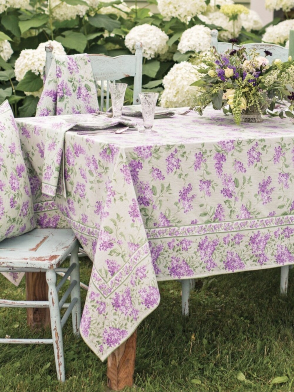🪻 April Cornell Lilac Festival Harvest Cloth Tablecloth 60x108 NEW 🪻